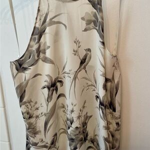 Floral Bird Print Sleeveless Top